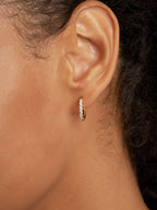 Glamour Kreolen mit Zirkonia Large 12mm Gold & Silber