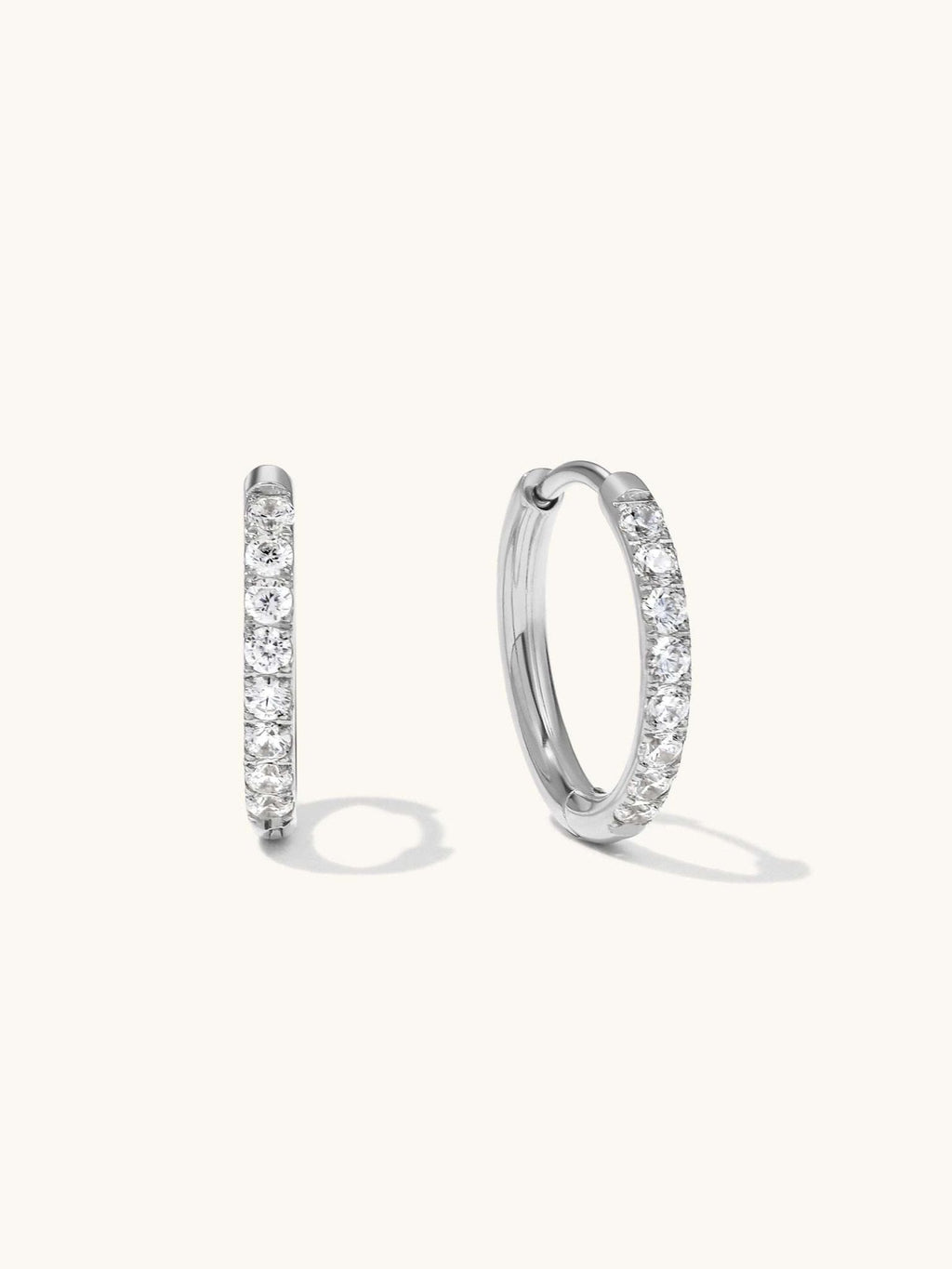 Glamour Kreolen mit Zirkonia Large 12mm Gold & Silber