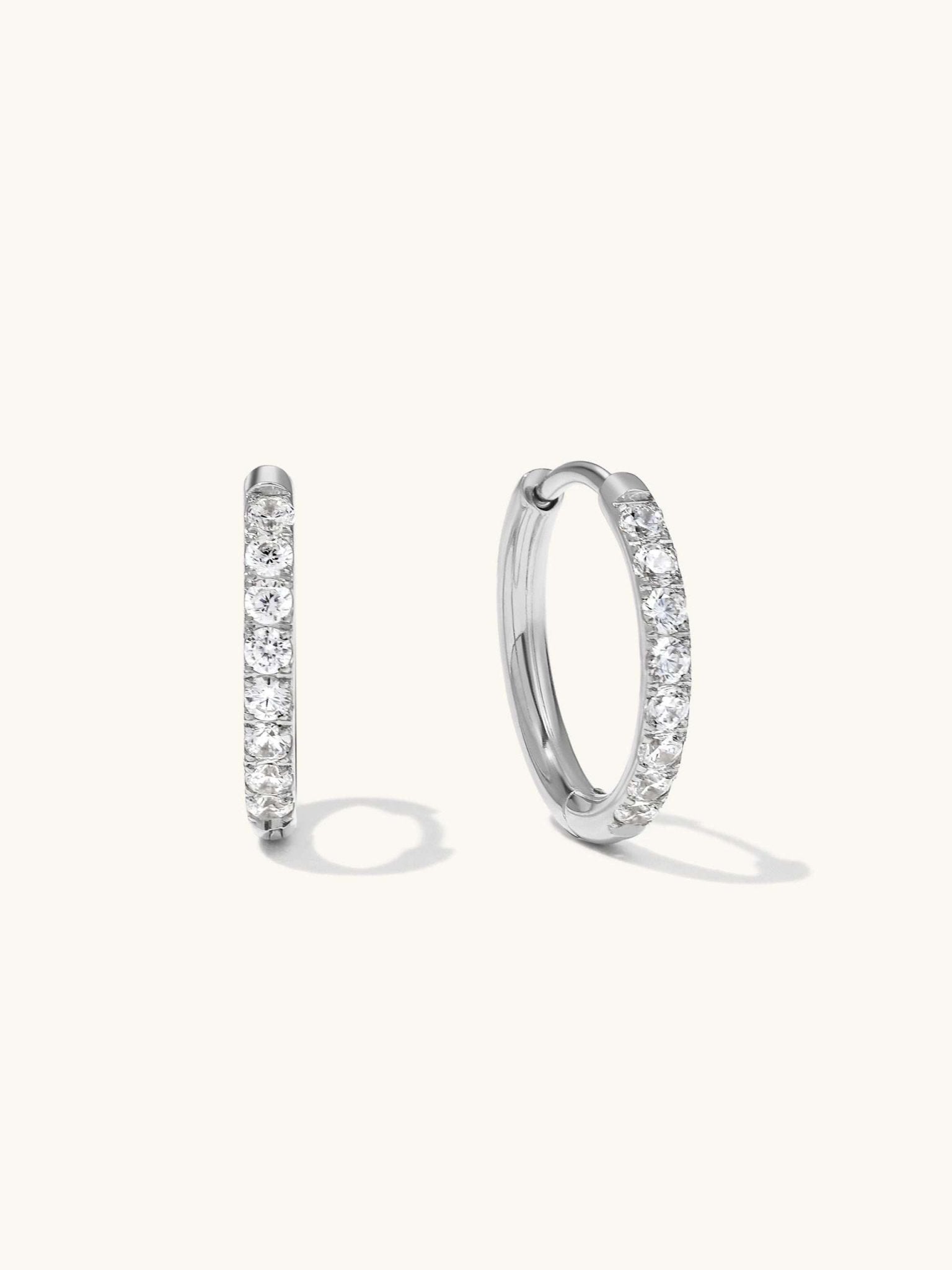 Glamour Kreolen mit Zirkonia Large 12mm Gold & Silber