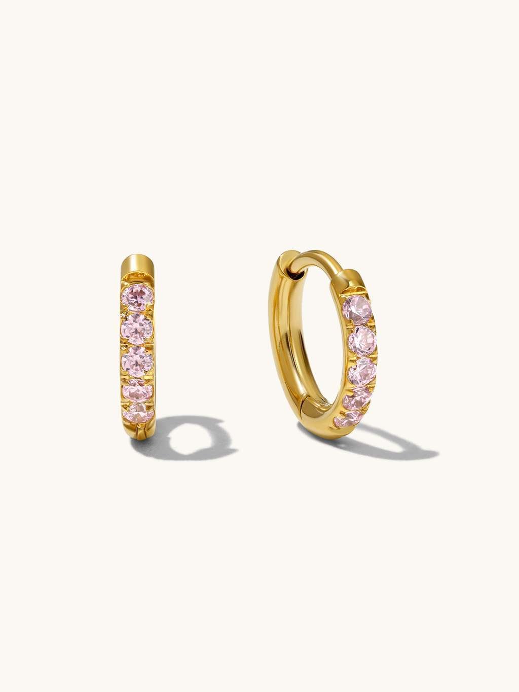 Glamour Kreolen mit Zirkonia Small 8mm Gold & Silber