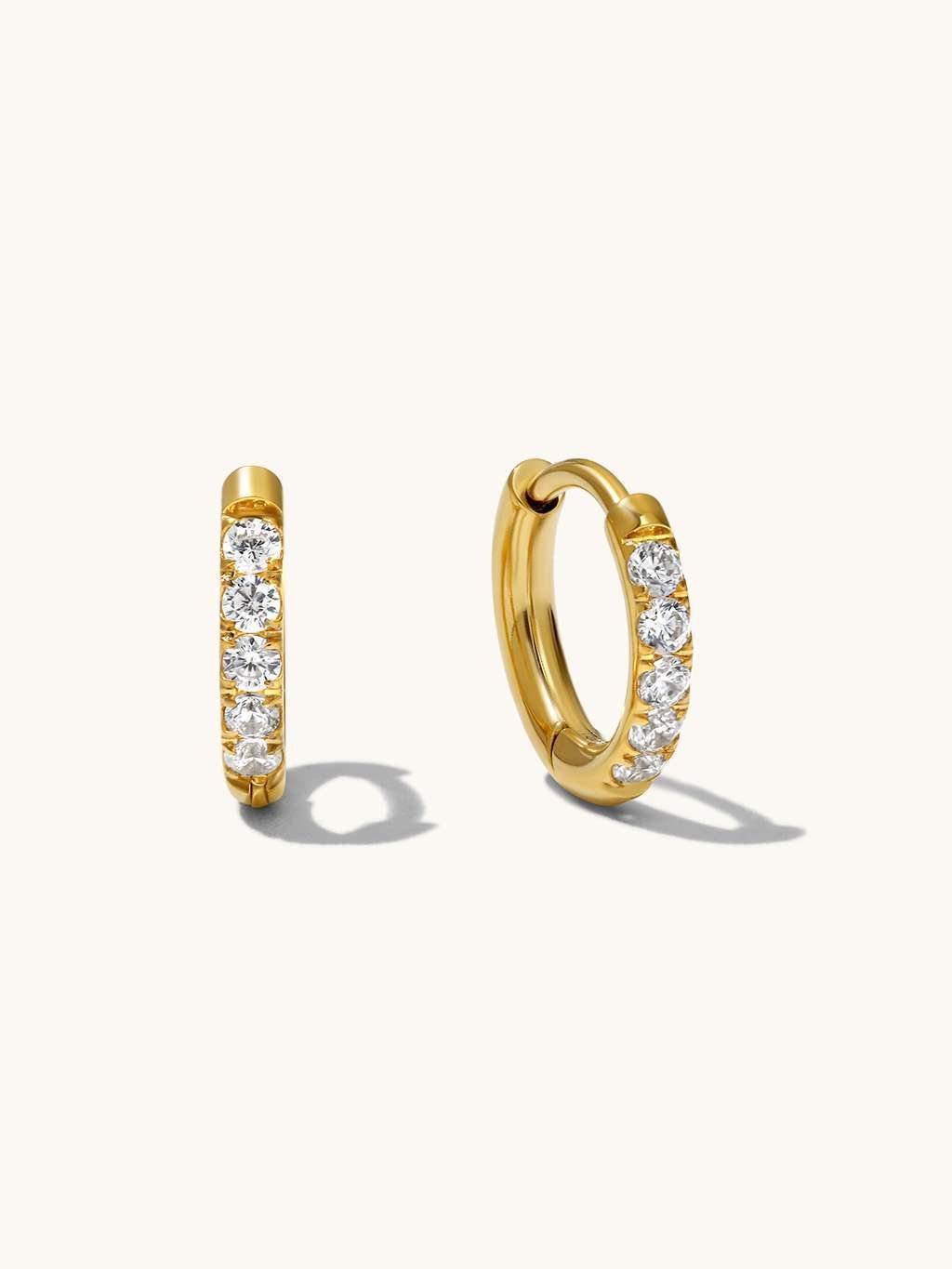 Glamour Kreolen mit Zirkonia Small 8mm Gold & Silber