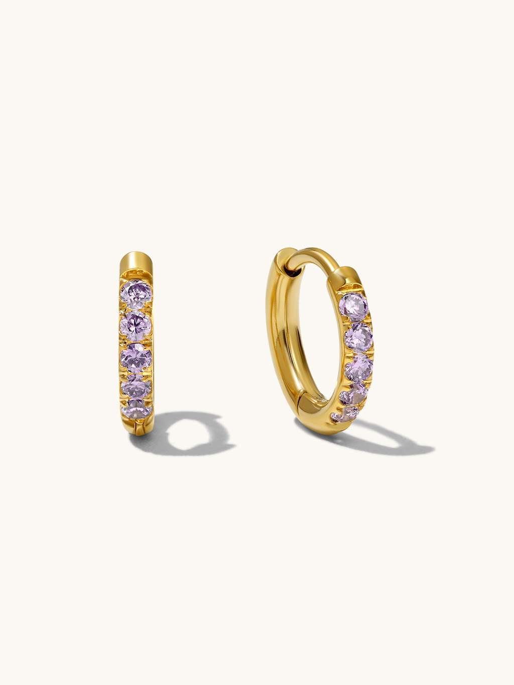 Glamour Kreolen mit Zirkonia Small 8mm Gold & Silber