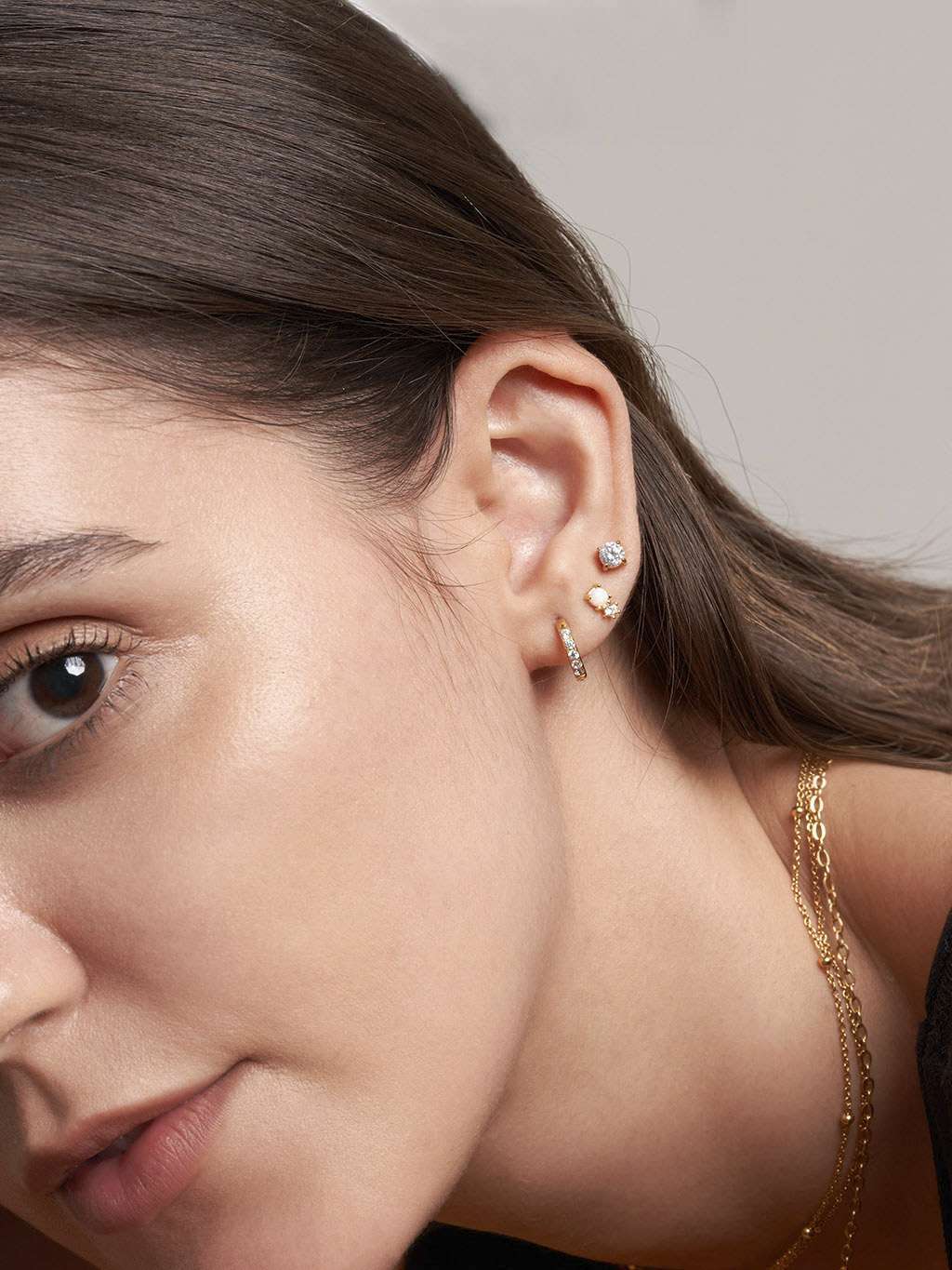 Glamour Kreolen mit Zirkonia Small 8mm Gold & Silber
