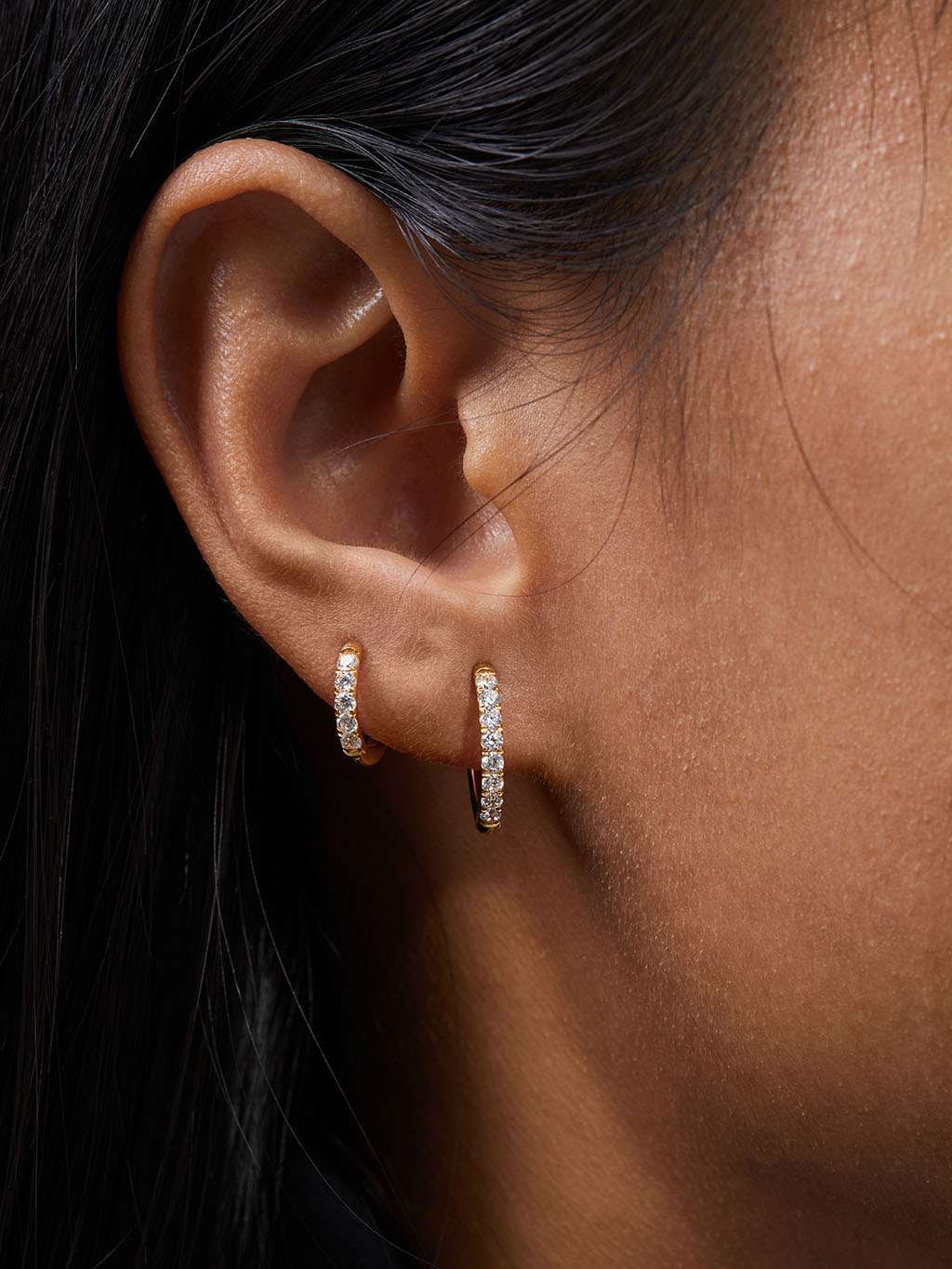 Glamour Kreolen mit Zirkonia Small 8mm Gold & Silber