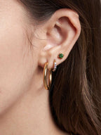 Glamour Kreolen mit Zirkonia Small 8mm Gold & Silber