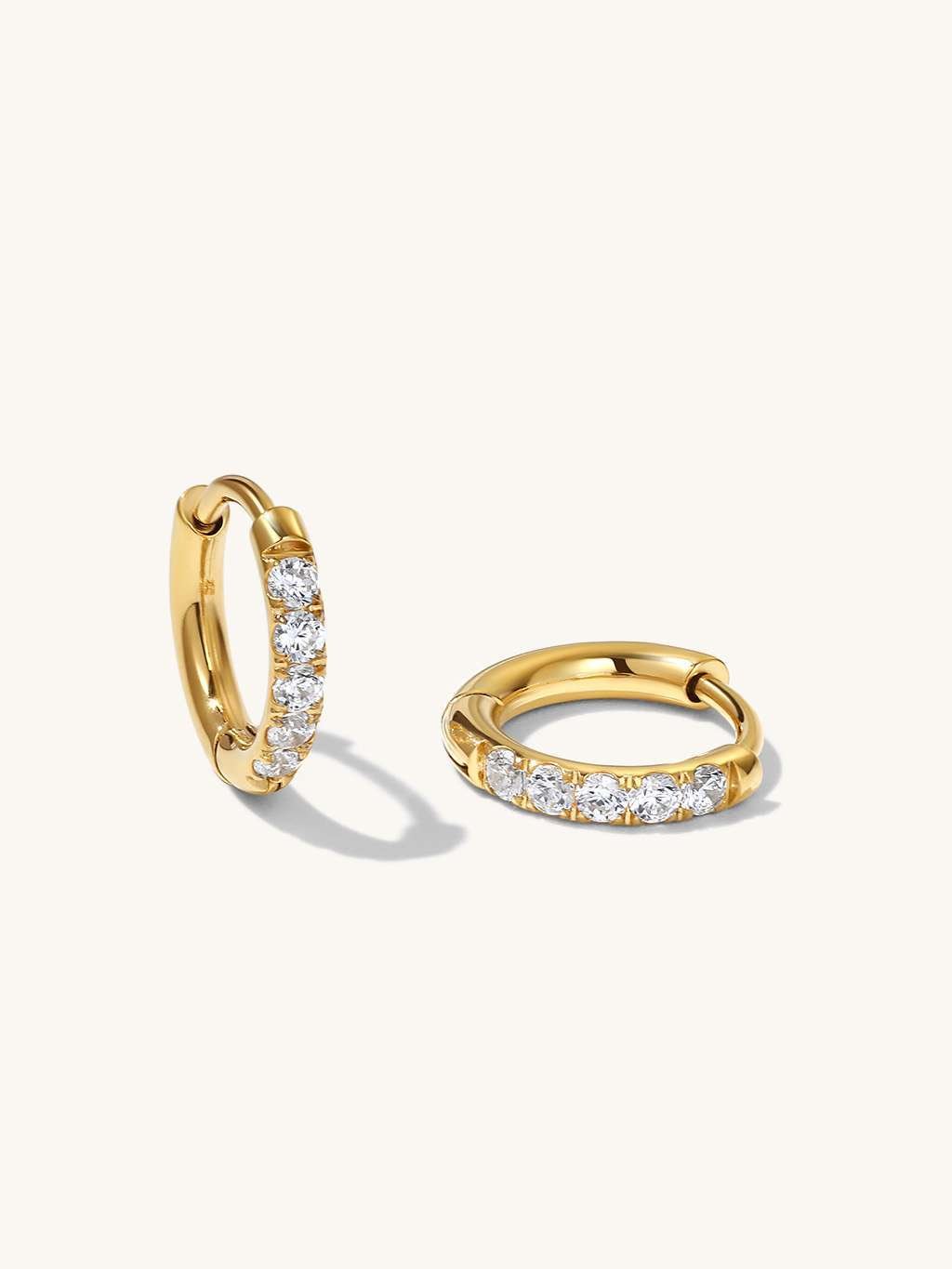 Glamour Kreolen mit Zirkonia Small 8mm Gold & Silber