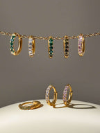 Glamour Kreolen mit Zirkonia Small 8mm Gold & Silber