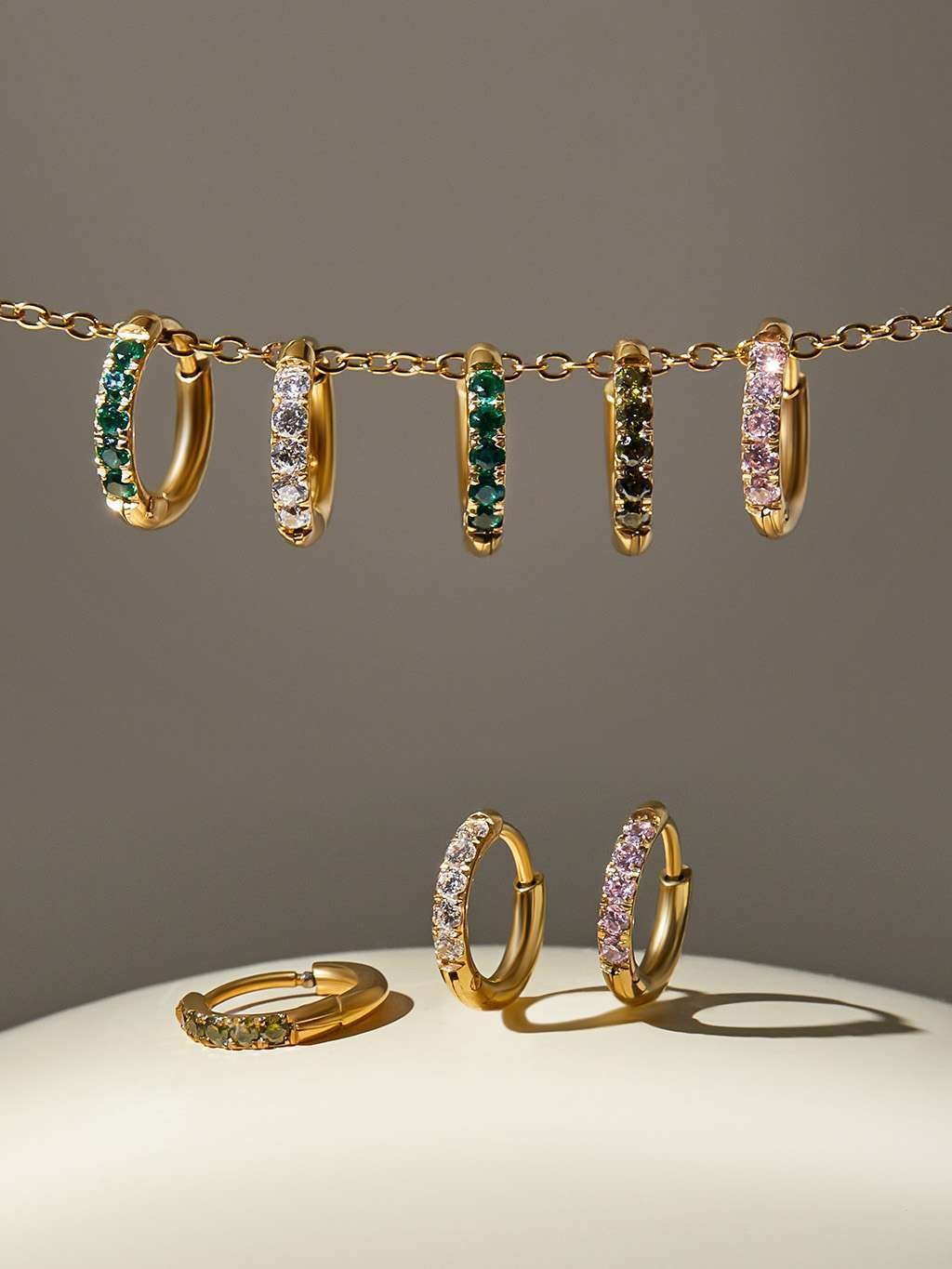 Glamour Kreolen mit Zirkonia Small 8mm Gold & Silber
