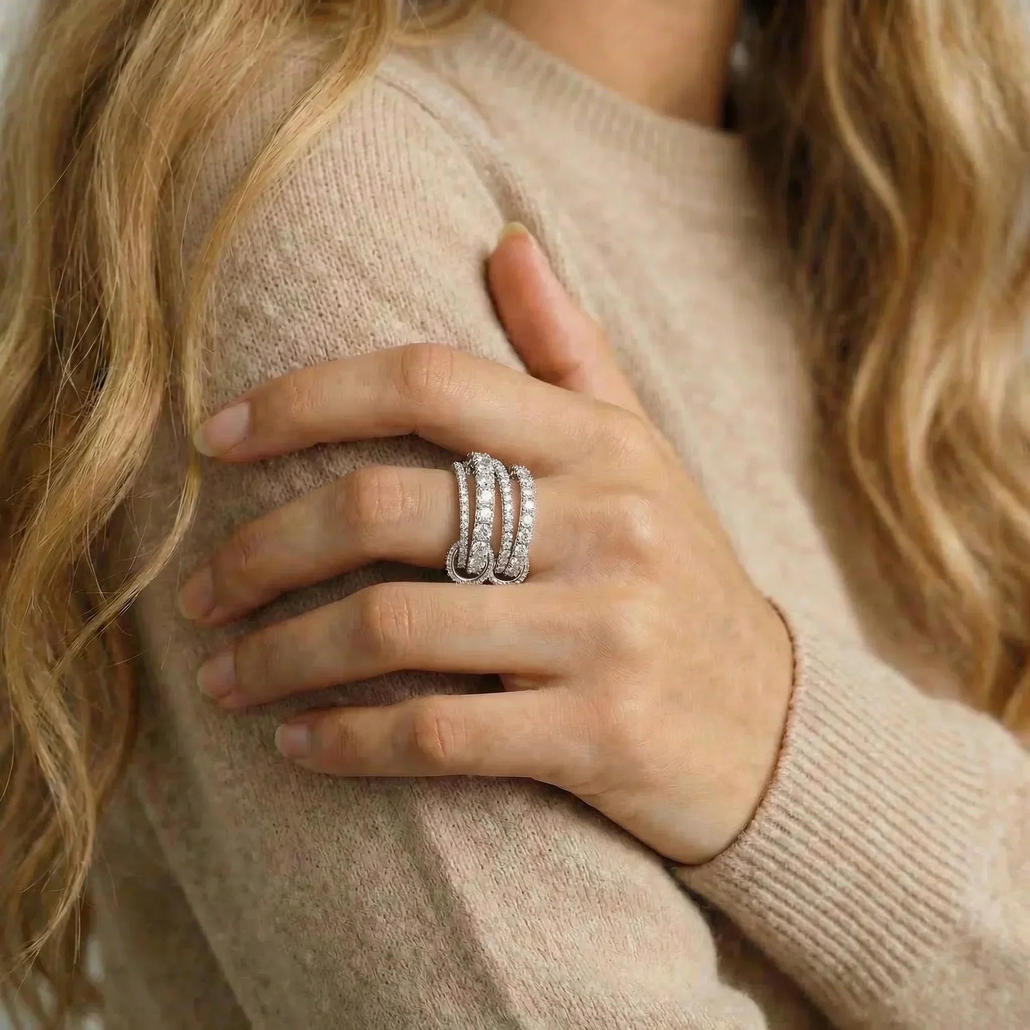 Rosetta Stacked Diamond Ring