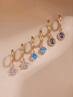 Little Flower Hoop Ohrringe Gold 10mm