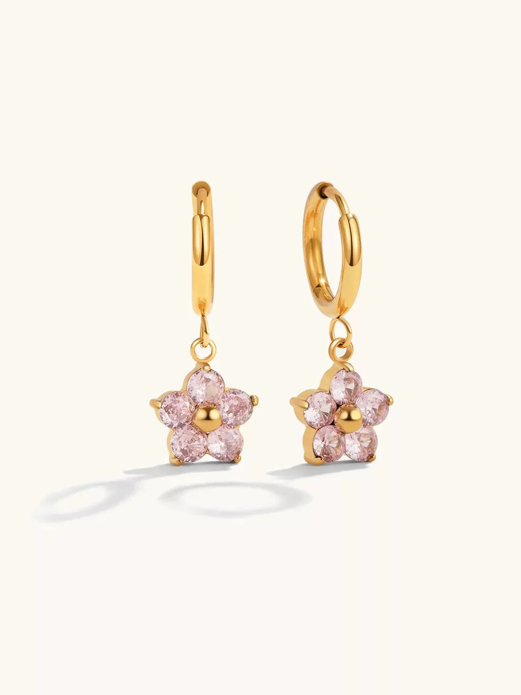 Little Flower Hoop Ohrringe Gold 10mm