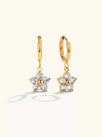 Little Flower Hoop Ohrringe Gold 10mm