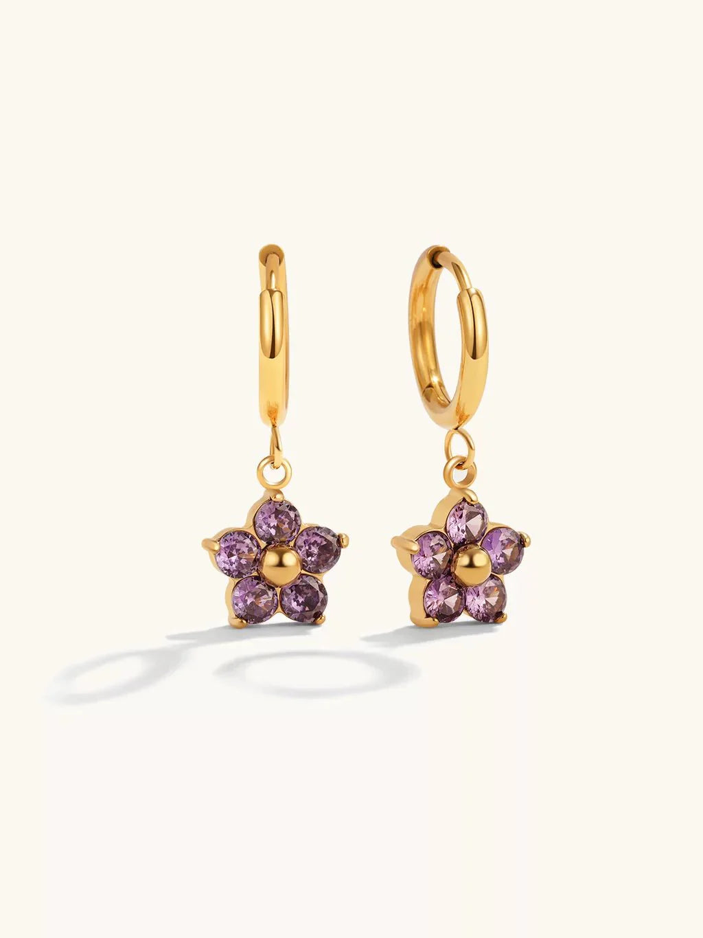 Little Flower Hoop Ohrringe Gold 10mm