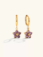 Little Flower Hoop Ohrringe Gold 10mm