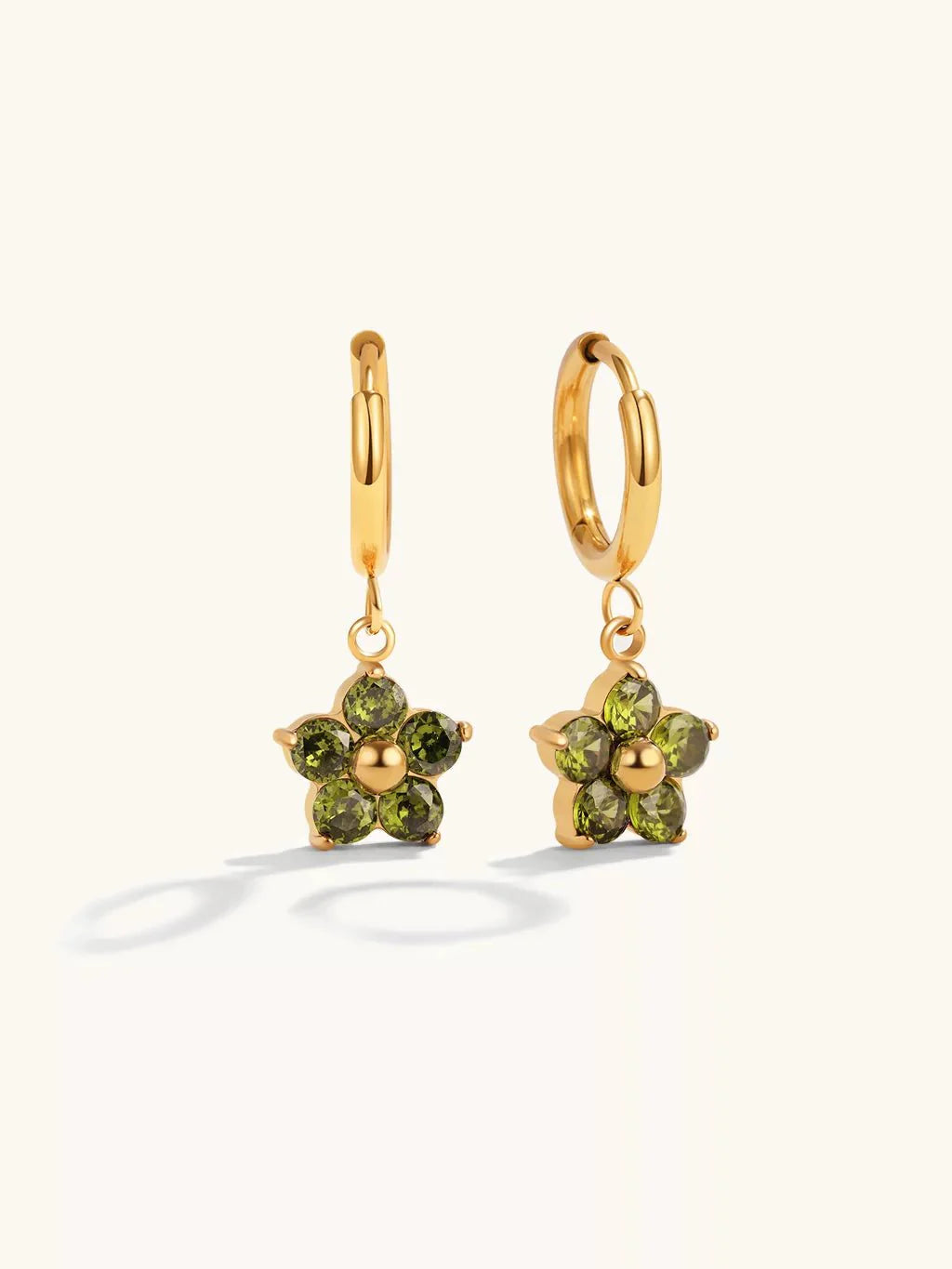 Little Flower Hoop Ohrringe Gold 10mm