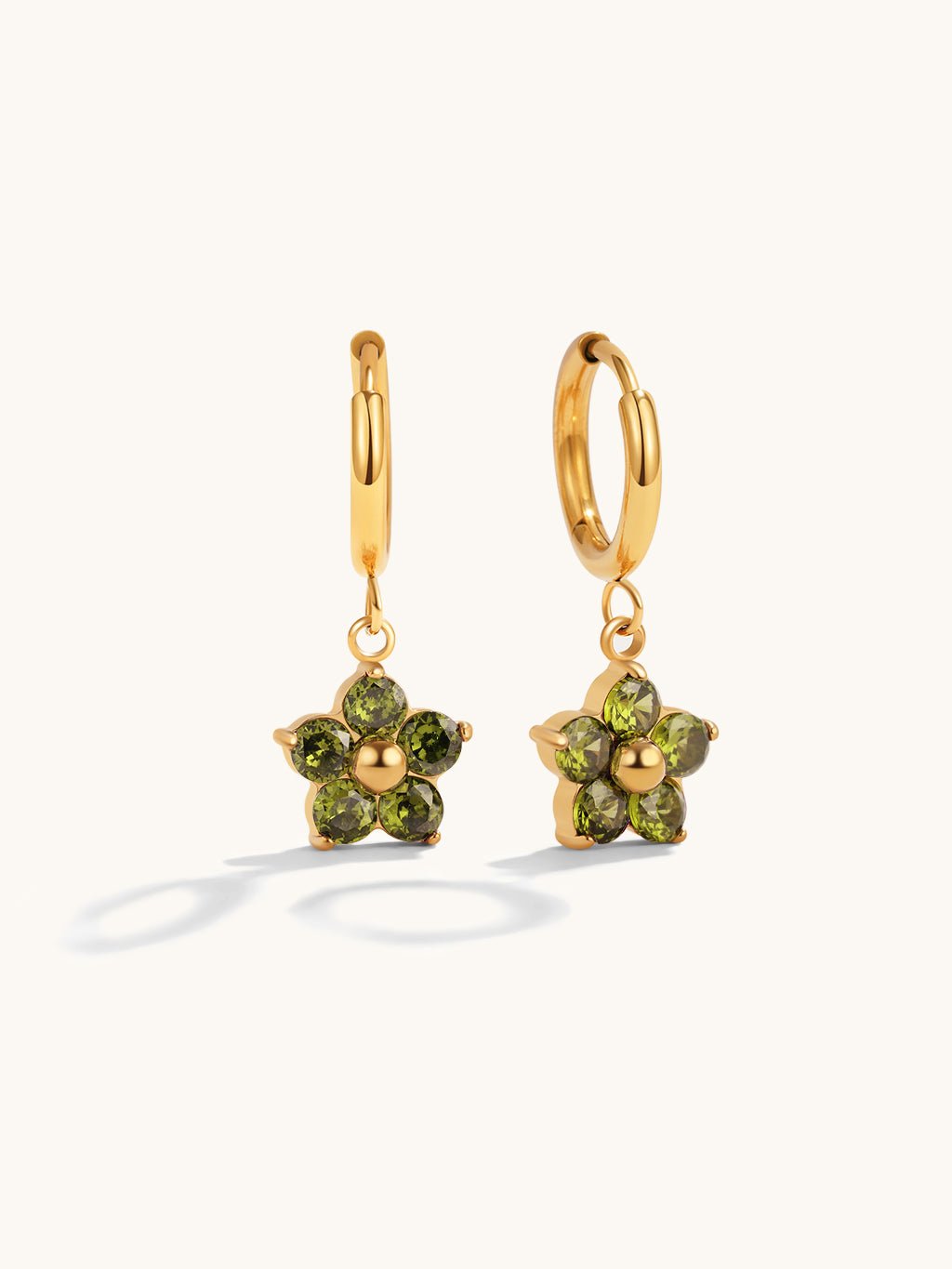 Little Flower Hoop Ohrringe Gold 10mm