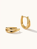 Ovale Huggie Hoops Ohrringe Gold Silber
