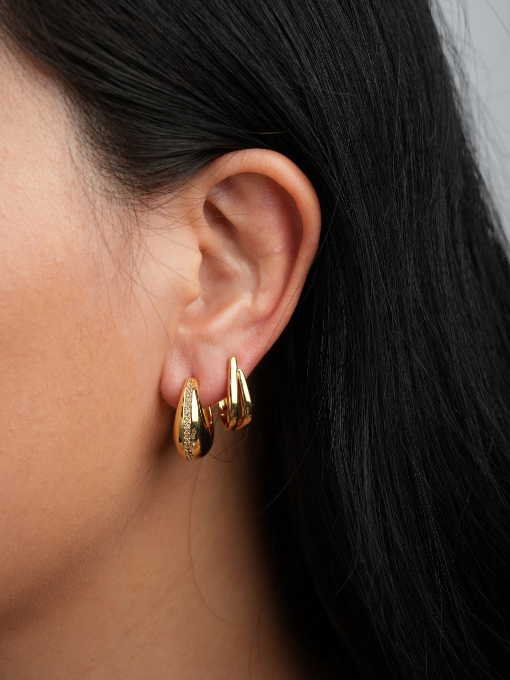 Ovale Hoops Ohrringe Gold Silber