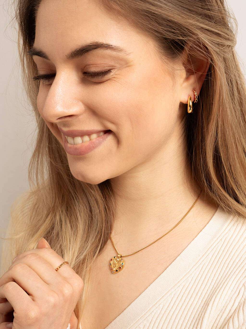 Rainbow Shine Hoop Ohrringe Gold