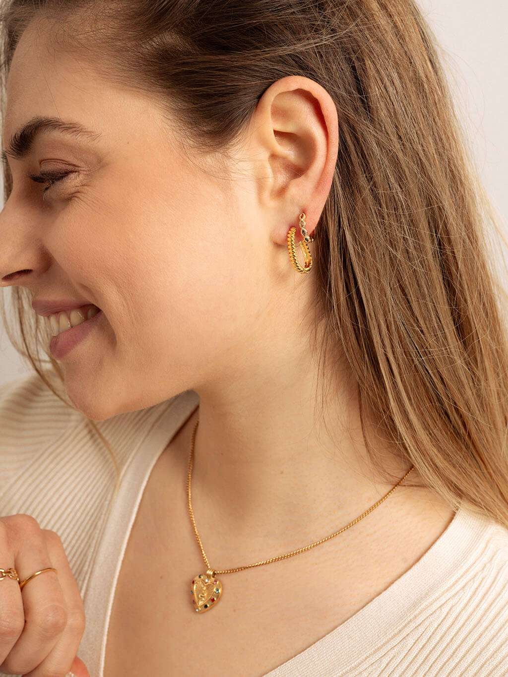 Rainbow Shine Hoop Ohrringe Gold
