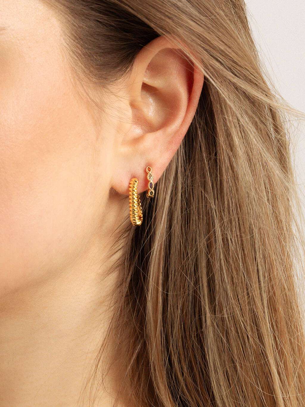 Rainbow Shine Hoop Ohrringe Gold