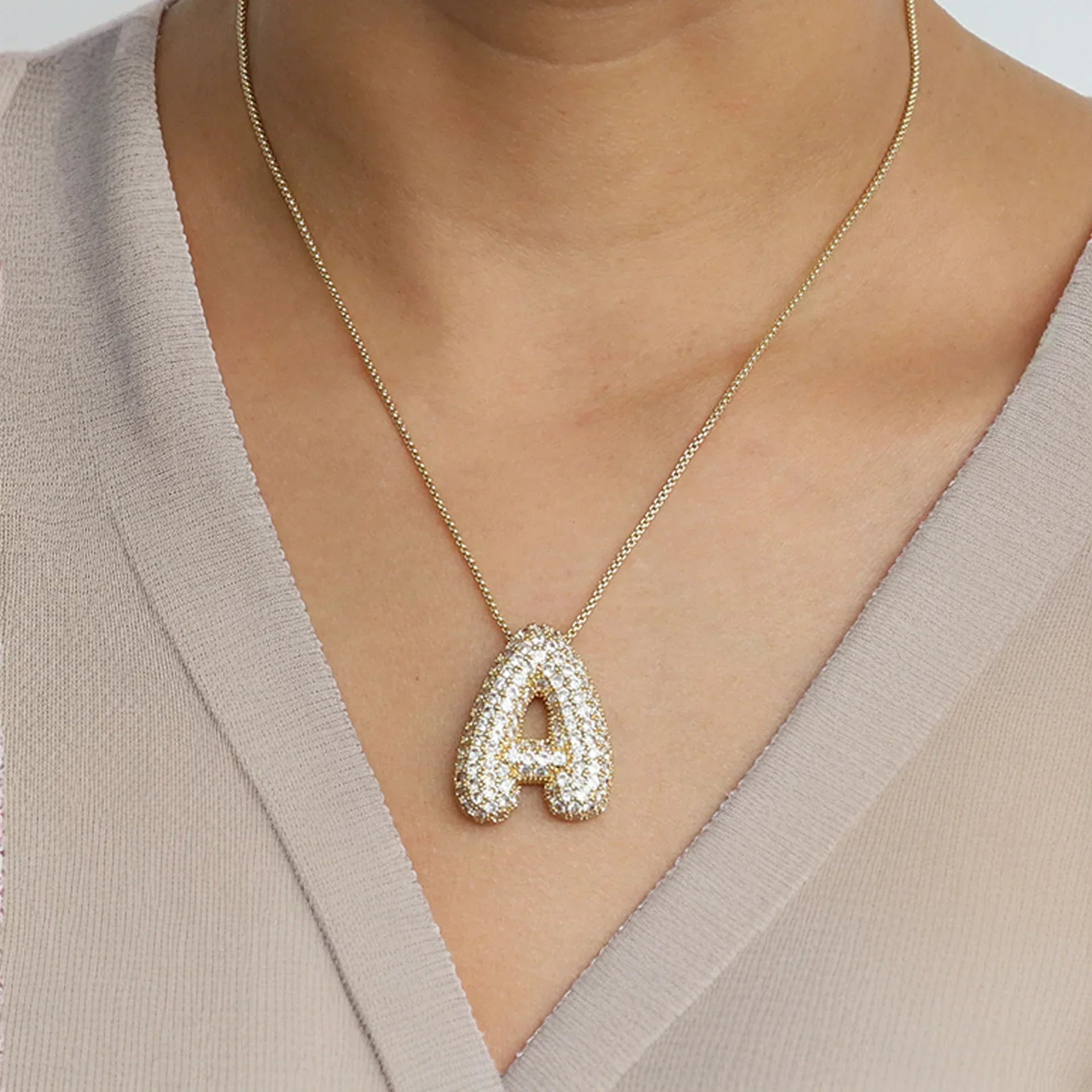 Mabelle Bubble Initial Necklace