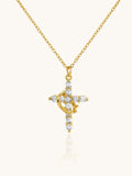 Rotating Cross Kette Gold Silber