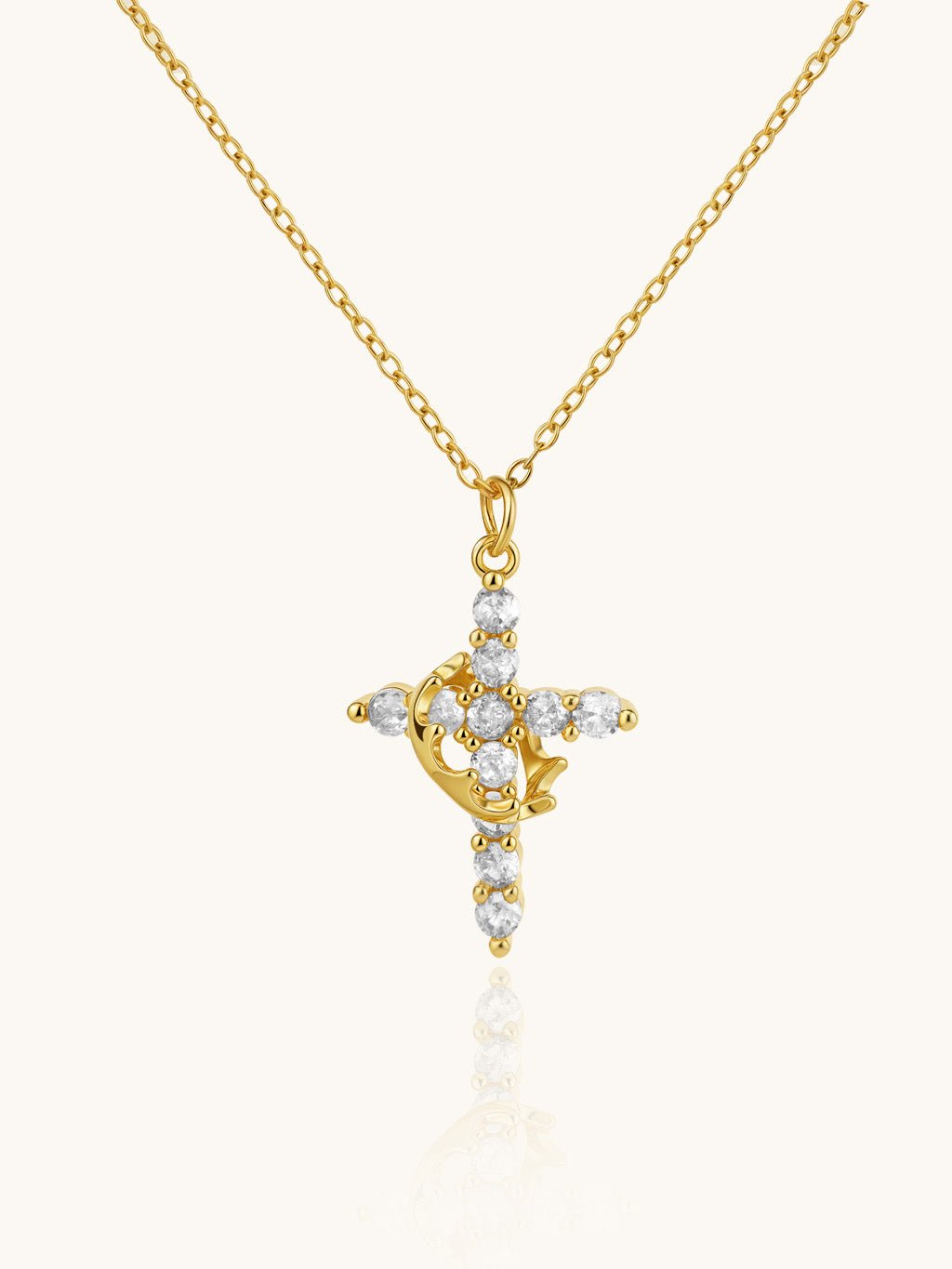 Rotating Cross Kette Gold Silber