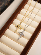 Rotating Cross Kette Gold Silber