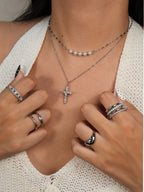 Rotating Cross Kette Gold Silber