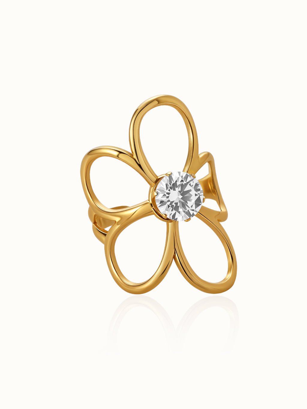 Shining Line Flower Ring Gold 55mm