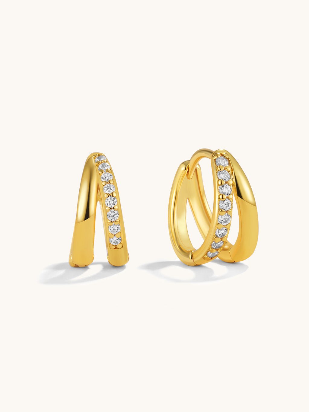 Single Glitter Hoop Ohrringe Gold & Silber 10mm
