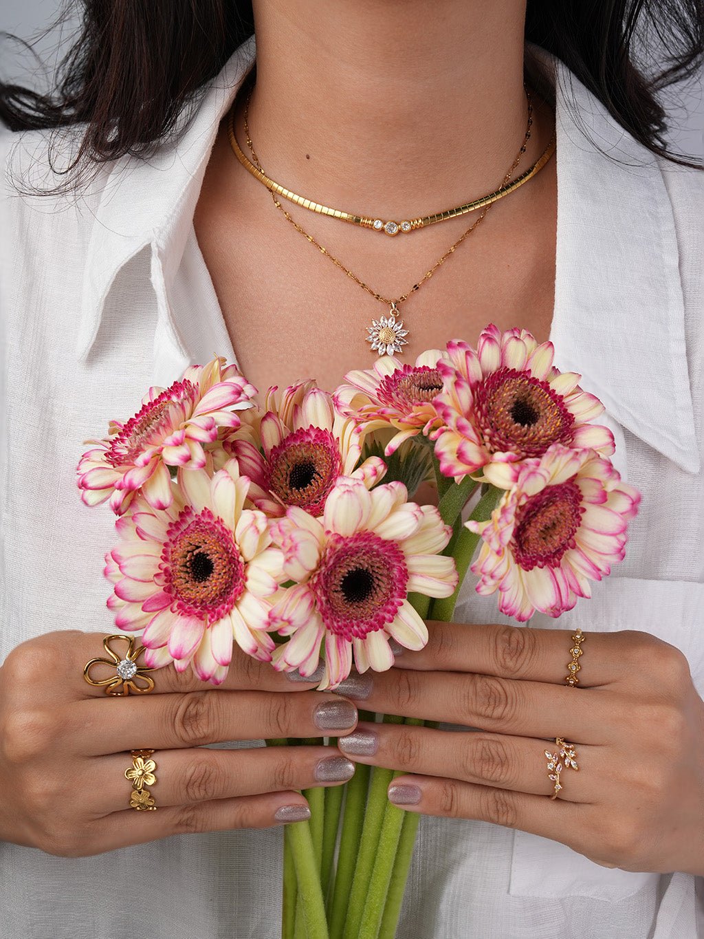 Sparkling Sunflower Kette Gold